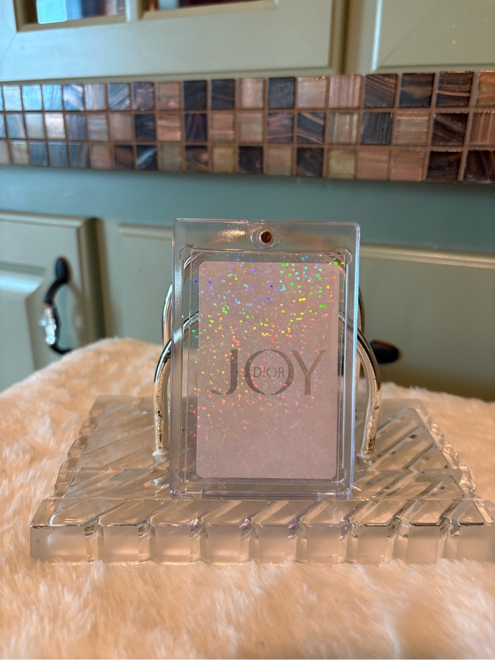 Dior Holographic Sparkle Card With Holder in Iridescent